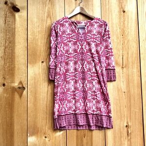 Coolibar Oceanside Pink Print Dress UPF 50+ Sz Small